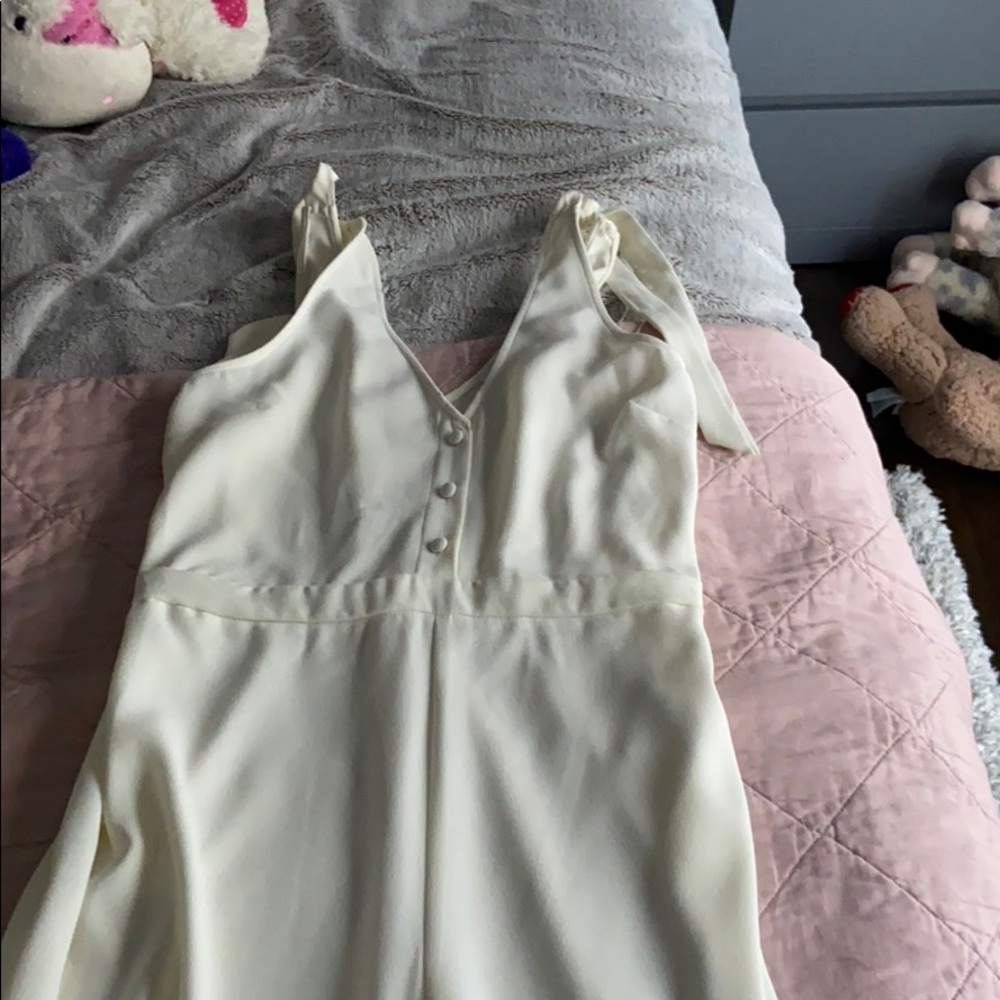 White Jumpsuit With Tie Straps